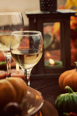 Restaurant autumn place setting