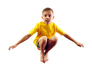 child exercising and jumping