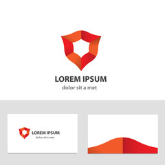 Abstract vector logo design template with business card