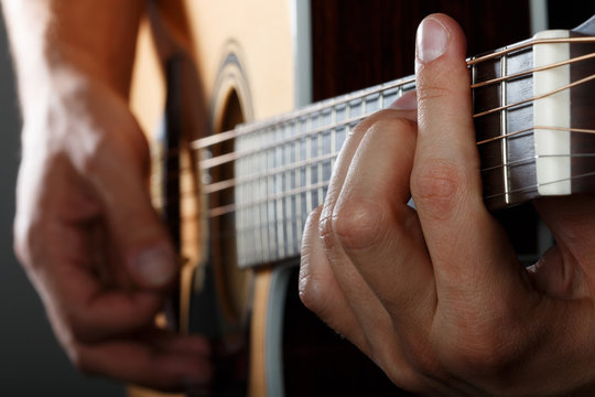 Guitarist performing song