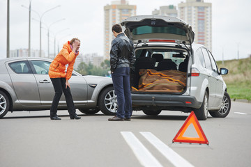 car crash collision in city