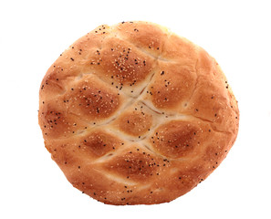 Turkish ramadan pita bread,  isolated on white
