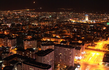 Fototapeta premium Night and city lights. ( Konya-Turkey).