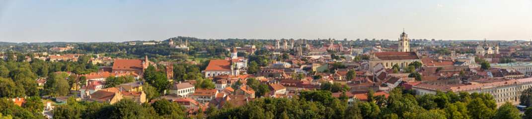 Fototapeta na wymiar Panorama of the city center of Vilnius, Lithuania