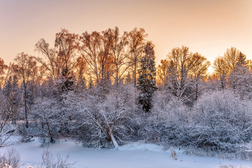 Beautiful winter sunset