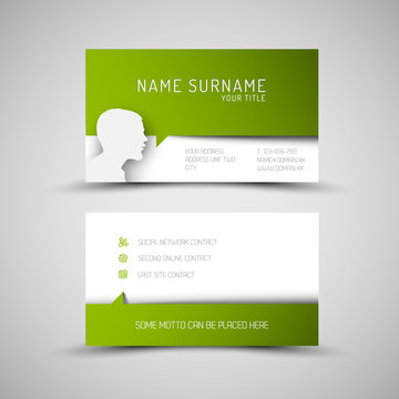 Modern simple green business card template with user profile