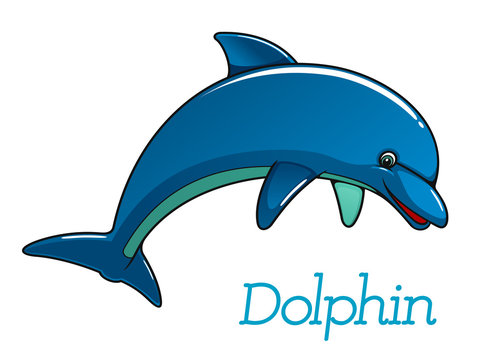 Cute cartoon dolphin character