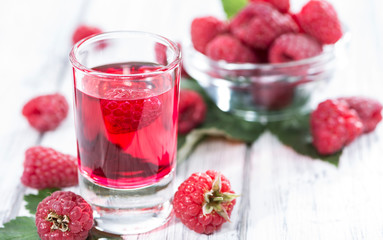 Glass with Raspberry Liqueur