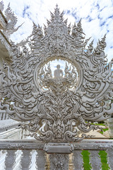 Architectural elements of White Temple - Wat Rong Khun in Chiang