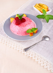 Round shaped cake with fruits and berries