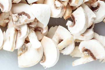 Food. Fresh white mushrooms champigonons
