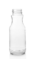 Empty glass bottle isolated on white