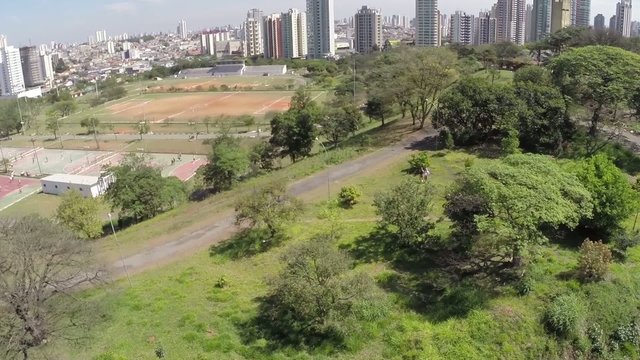 Aerial view from a Park in Sao Paulo, Brazil