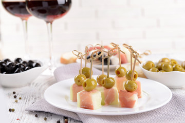 Delicious melon with prosciutto