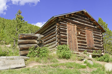 Log Cabin in Mining Town, Western USA