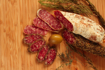Dried french sausages