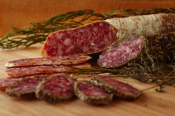 Dried french sausages
