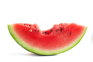 Slice of bitten watermelon