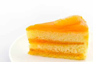 Obraz na płótnie Canvas Oranges cake slice,fruit cake.