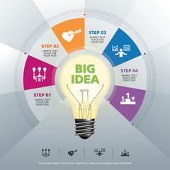 BULB ICON WITH IDEA CONCEPT INFO GRAPHIC
