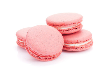 Fototapeta na wymiar Pink macaron cookies
