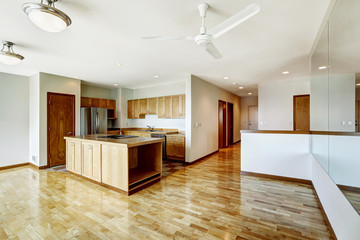 Empty studio. Apartment residential building in downtown Seatte