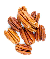 pecan nuts over white
