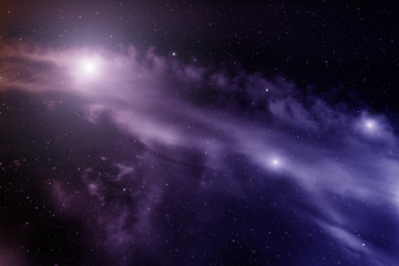 Obraz na płótnie Canvas Space with nebula and bright stars.