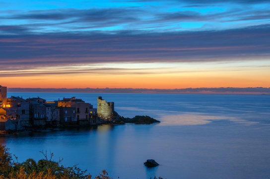 Sunrise in a Corsican landscape - Genovese Tower