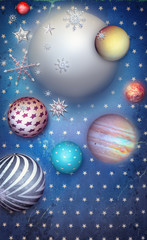 Starry background with planets and moon © Rosario Rizzo