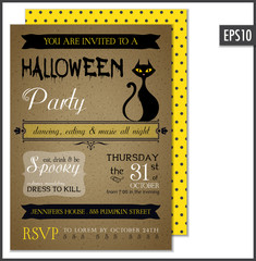 Cardboard Halloween Invitation Vertical