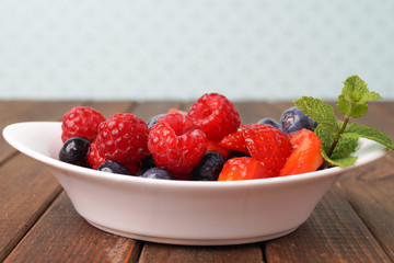 Delicious marinated fruitsalad