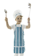 Fototapeta premium little chef with kitchen tools