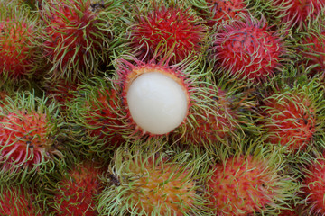 Rambutan and mangosteen fruit of Thailand.
