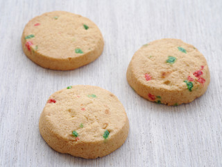 cookies with wooden background