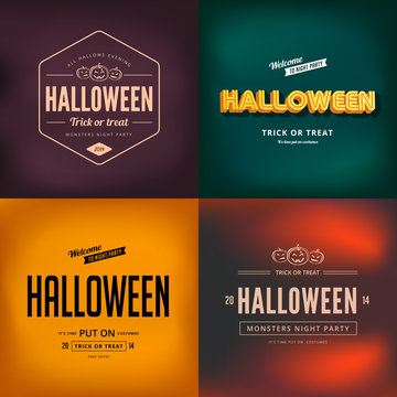 Halloween festival typography vintage retro style vector design