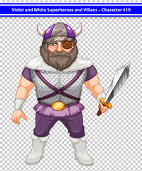 A violet and white superhero