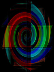 gradient twirling strips abstract on black background