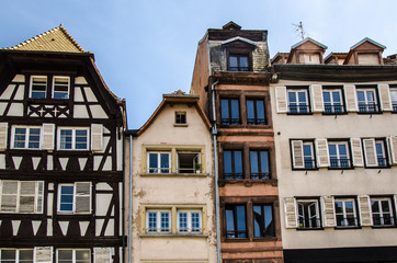Fototapeta premium Haus Fassade in Strasbourg Frankreich