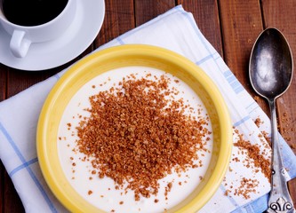 Yogurt and coffee breakfast
