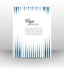 Business flyer template, cover design with blue lines