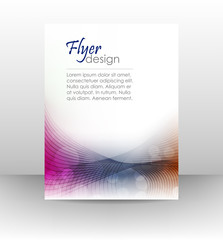 Business flyer template, cover design with shiny effect
