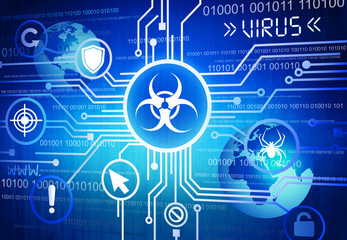 Digitally Generated Image of Online Virus Concept