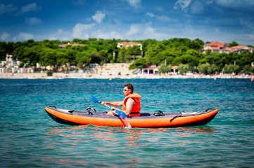 kayak on the sea - 69874700