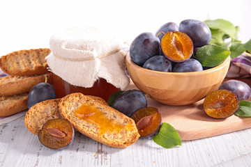 plum jam and bread