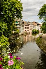 Fototapeta na wymiar Kanal in La petite France Strasbourg