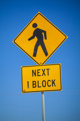 Next 1 block, information for pedestrian