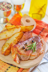 fried meat with potato