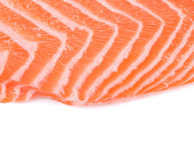 Closeup of raw salmon.