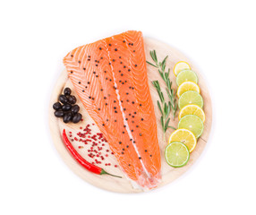 Salmon fillet with lime and rosemary.